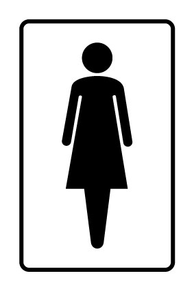 150mm x 150mm Sticker Female Toilet Female Male Disabled Sign Toilet 