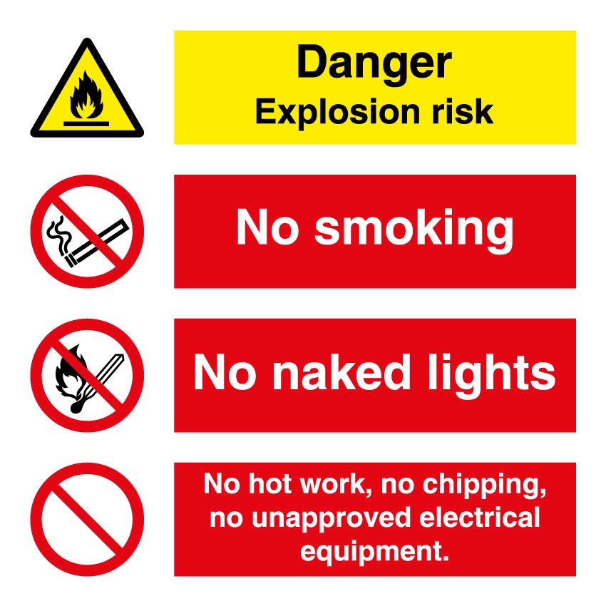 Danger Explosion Risk No Smoking No Naked Lights Maritime Progress