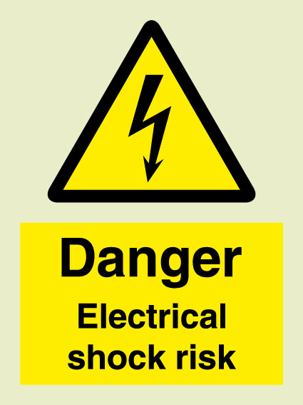 Danger electric shock risk Safety sign