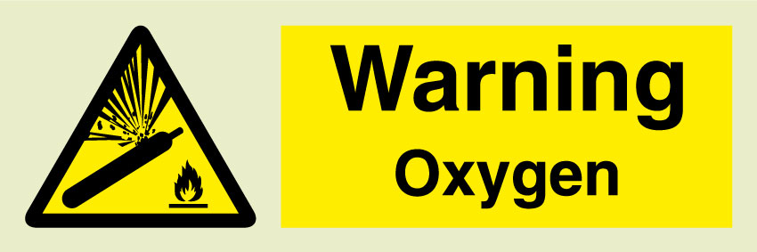 Warning oxygen safety sign 